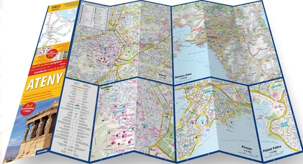 Athen. Lamineret kort / byplan + miniguide. 2024-udgave. ExpressMap