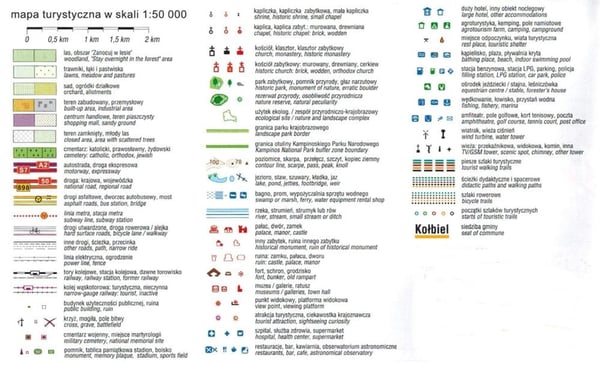 Det sydlige Warszawa-område 1:50.000. Landskabsparkerne Chojnów og Mazowiecki. Turistkort. Udgave 2024. Kompas