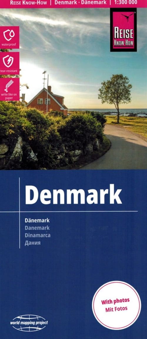 Danmark 1:300.000. Vandtæt vej- og turistkort. Udgivet 2024. Reise Know-How Danmark 1:300.000. Vandtæt vej- og turistkort. Udgivet 2024. Reise Know-How