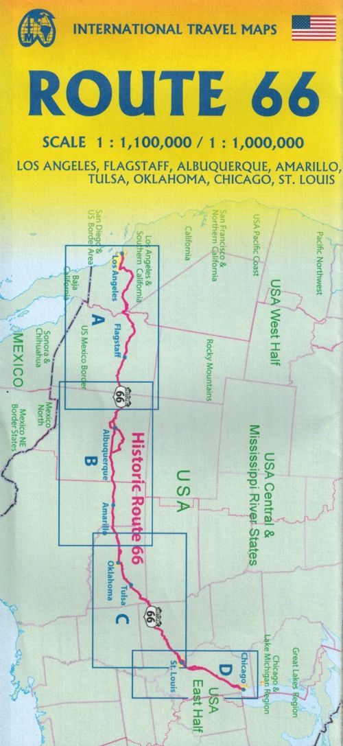 USA: Route 66. Vej- og turistkort. ITMB