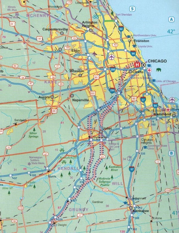 USA: Route 66. Vej- og turistkort. ITMB