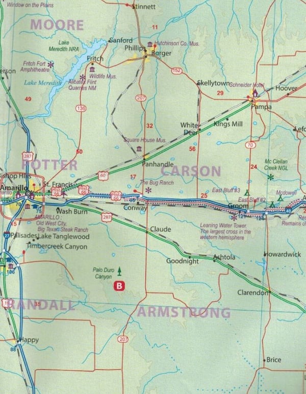 USA: Route 66. Vej- og turistkort. ITMB