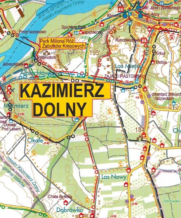 Nałęczów 1:9 000. Puławy, Kazimierz Dolny. Turistikartta / kaupunkisuunnitelma. 2023 painos. Galileos