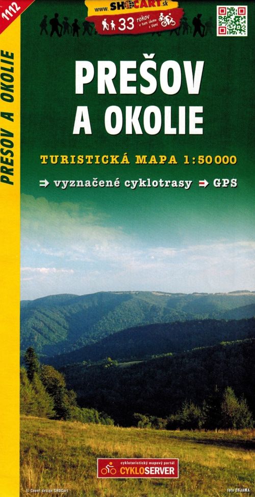 Prešov og omegn, Cerkhov-bjergene / Presov a okolie, Cergov. Turistkort 1112. 2024-udgave. Shocart