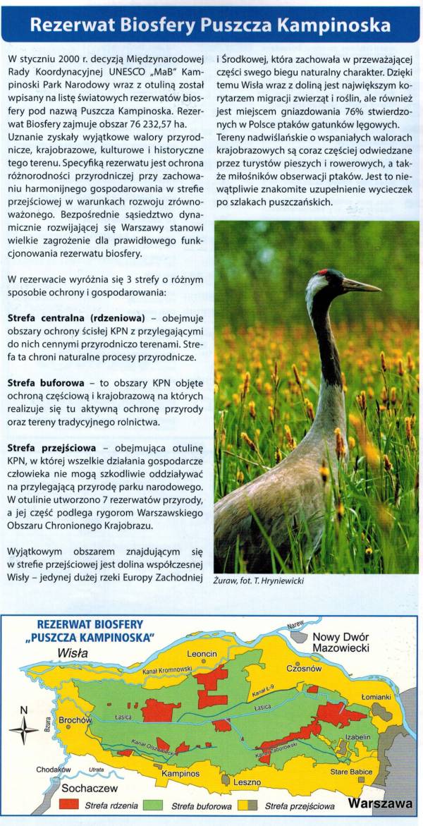 Kampinos Nationalpark 1:50.000. Lamineret turistkort. 2025-udgave. Kompas.