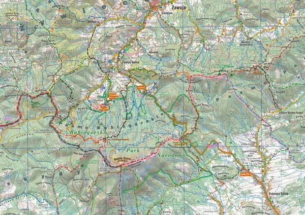 Omkring Babia Góra / Babia Góra. Żywiec Beskids, Orava. Turist kort. 2025 udgave. Kompas
