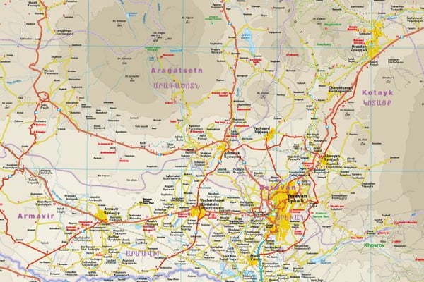 Armenien 1:250.000. Vandtæt vejkort. Udgivet 2025. Reise Know-How