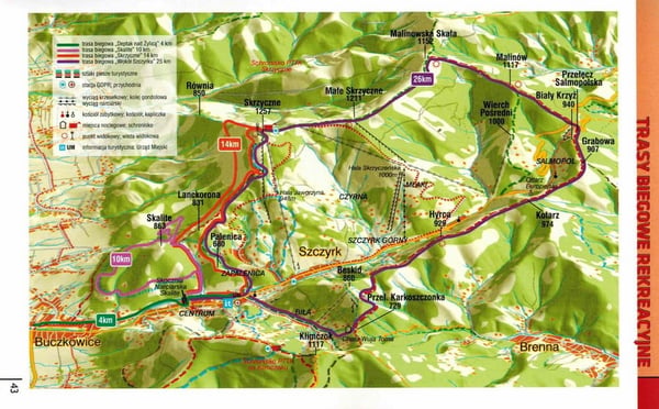 Szczyrk 3 i 1. Turistinformation. Information, guide, kort. WiT