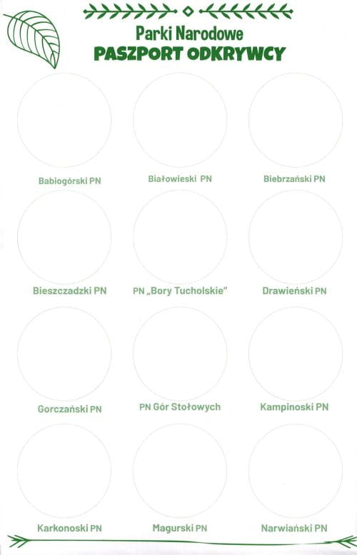 Polen. Nationalparker. Foldekort til børn + malebog. 2025-udgave. Galileos