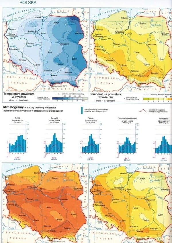 Geografisk atlas. Polen, kontinenter, verden. Folkeskole, 5.-8. klasse. Ny æra.