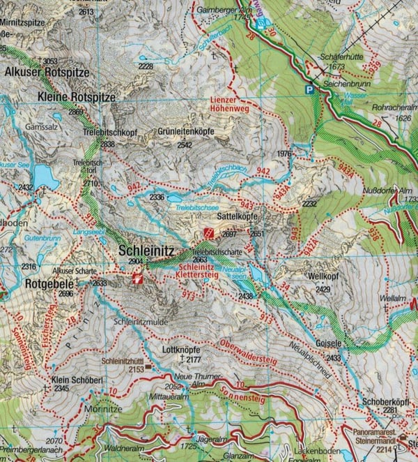 Lienz, Schobergruppe. Hohe Tauernin kansallispuisto. Vedenpitävä vaelluskartta 48. painos 2024. Kompass