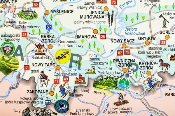 Puola, Erikoislaatuinen 1:715 000. Lasten seinäkartta. Demart