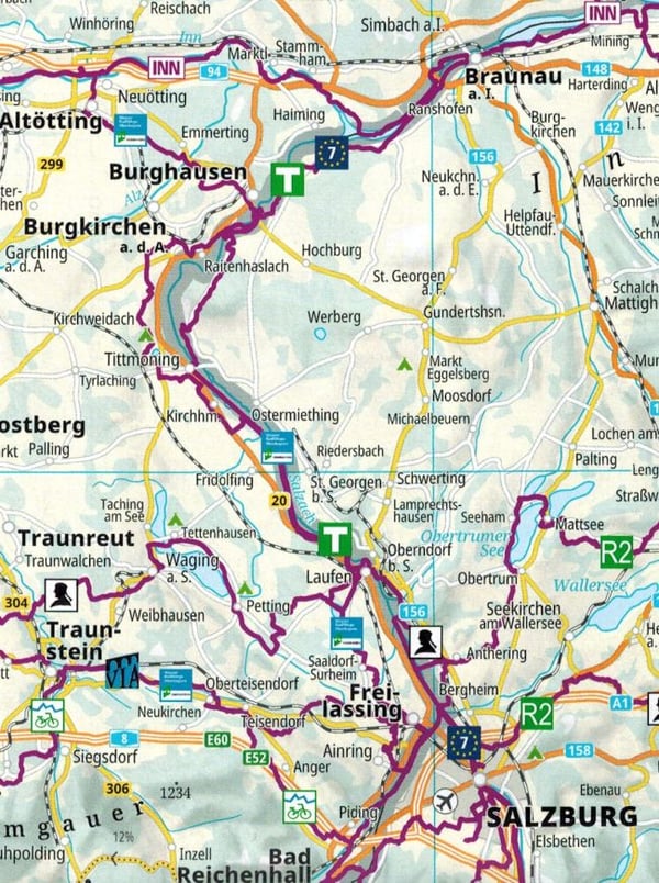 Alperne 1:500.000. Cykelkort + miniguide. 2025-udgave. Kompass