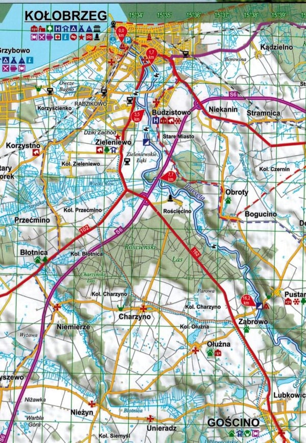 Måling 1:100.000. Lamineret kajakkort. EKO-MAP