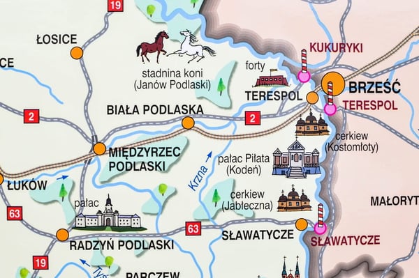 Puola, Erikoislaatuinen 1:715 000. Lasten seinäkartta. Demart