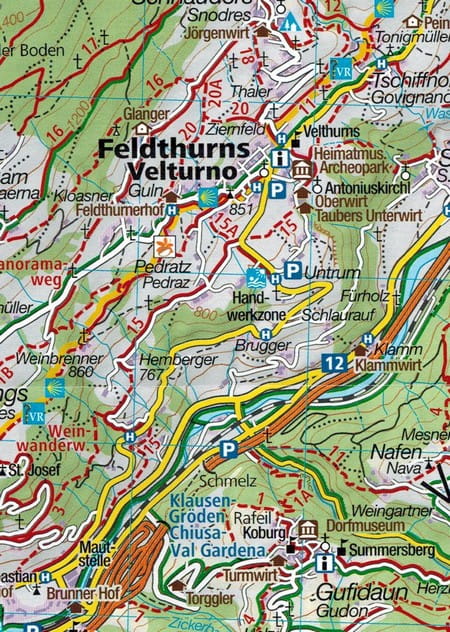 Dolomitterne. Sæt med fire turistkort 672. Udg. 2024. Kompas