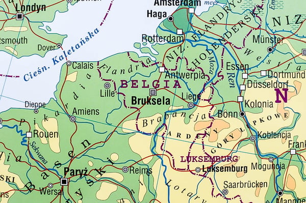 Eurooppa 1:4 500 000. Fyysinen seinäkartta (yleinen maantieteellinen)