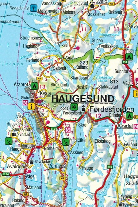 Etelä-Norja. Oslo, Bergen, Stavanger 1:250 000. Tie- ja turistikartta /1/. 2023 painos. Freytag & Berndt