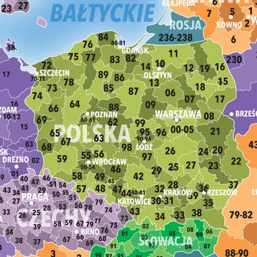 Europa. Postnumre. Skrivebordsmåtte