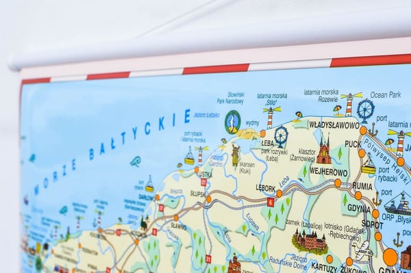Puola, Erikoislaatuinen 1:715 000. Lasten seinäkartta. Demart