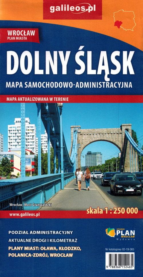 Ala-Sleesia / Ala-Sleesian voivodikunta. Tie- ja hallintokartta. Galileos