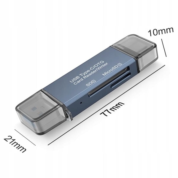 SD-muistikortinlukija USB 3.0 USB-C 4-in-1 -sovitin SD + micro SD TF 5 Gb/s jopa 2 TB Zenwire BYL-2218TU