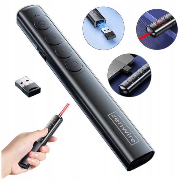 Zenwire S9 -laseresityslaite, langaton kaukosäädin, USB-laser esityksiin