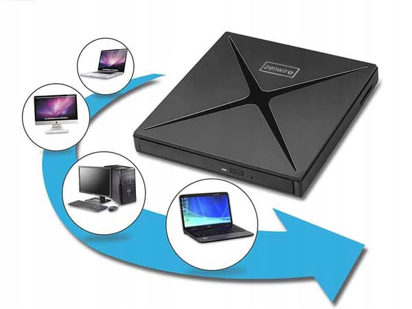 Bærbar ekstern DVD-CD RW HUB USB-C USB 3.0 Zenwire 4-i-1 SD-kortlæser Zenwire SY885