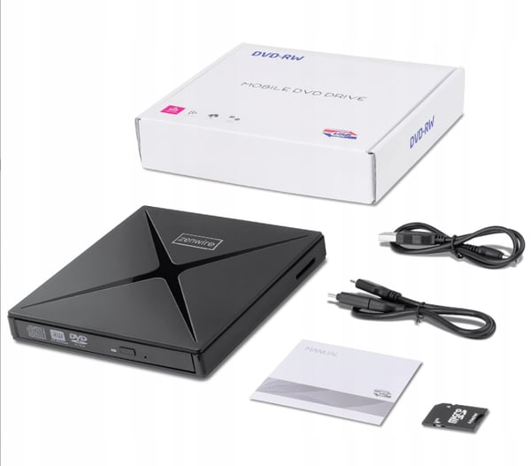 Bærbar ekstern DVD-CD RW HUB USB-C USB 3.0 Zenwire 4-i-1 SD-kortlæser Zenwire SY885