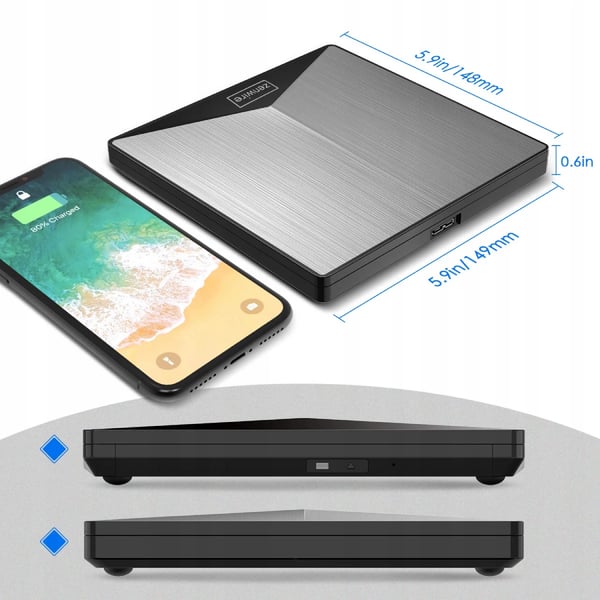 Zenwire alumiini USB 3.0 DVD-asema SY881