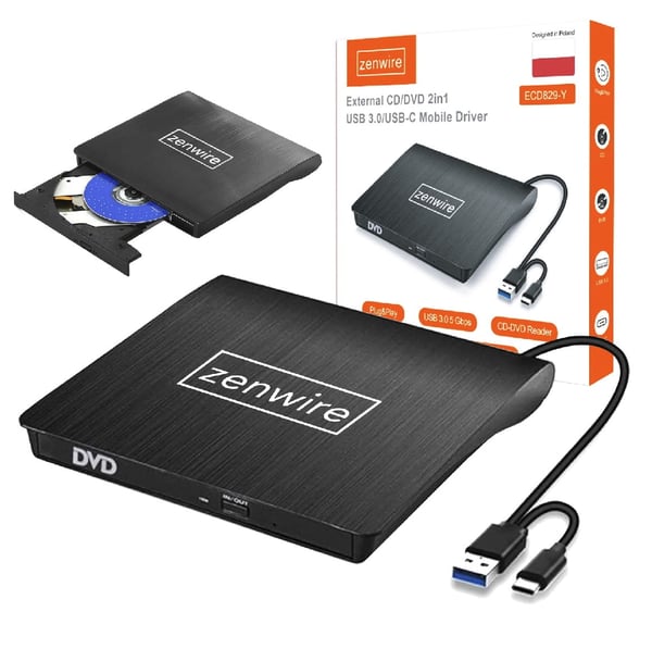 USB 3.0 DVD/CD-poltin ECD829-Y keltainen