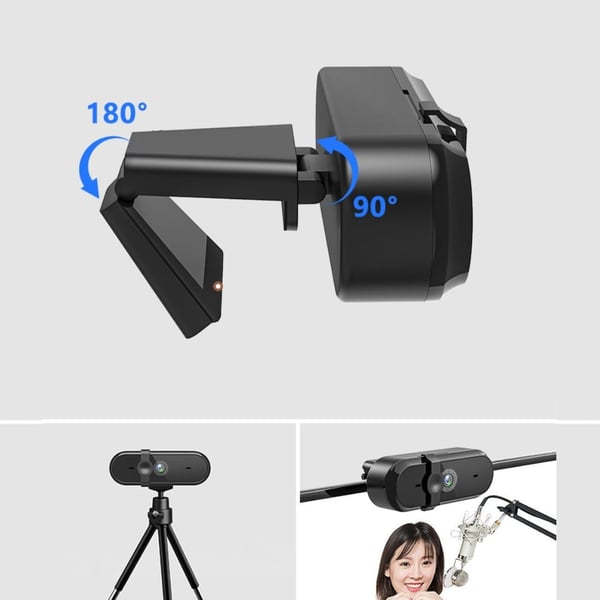 Zenwire W6 Webcam med mikrofon til computer USB 3.0 Full HD 1080p Endedæksel