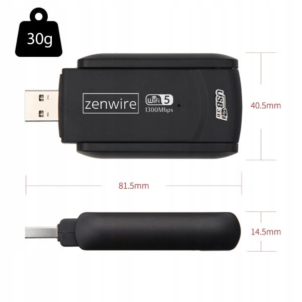 WD-4605AC USB 3.0 WiFi-adapter 1300 MB/s