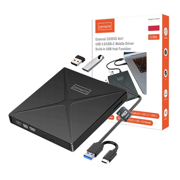 Zenwire 4-in-1 SY885 ulkoinen CD-DVD-asema