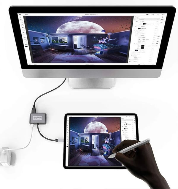Adapterhubb USB-C 4-i-1 HDMI 4K VGA USB-adapter