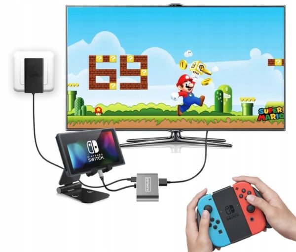 Adapterhubb USB-C 4-i-1 HDMI 4K VGA USB-adapter
