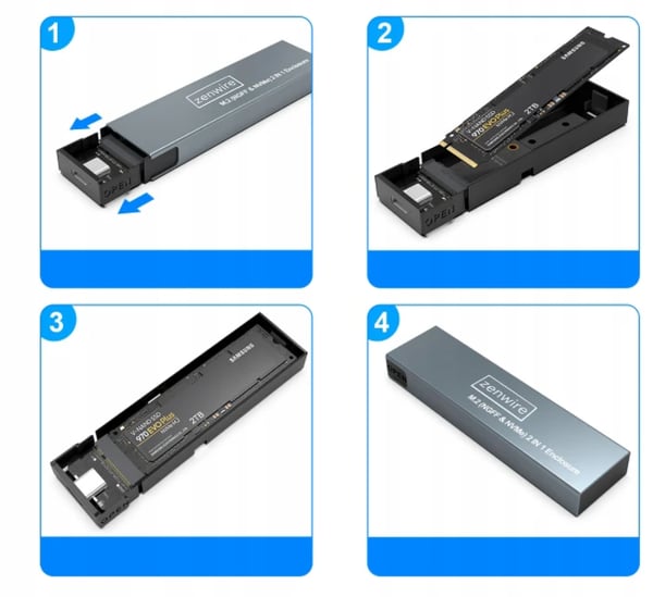BS-2809S SSD-kaappi NVME/SATA PCIe M.2 USB-C