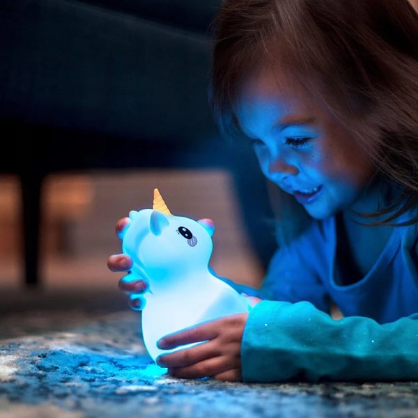 LED-silikonlampa med enhörning för barn