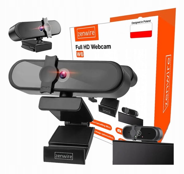 Zenwire W6 Webcam med mikrofon til computer USB 3.0 Full HD 1080p Endedæksel