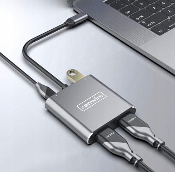 BYL-2309 USB-C adapter 4-i-1 med 2x HDMI