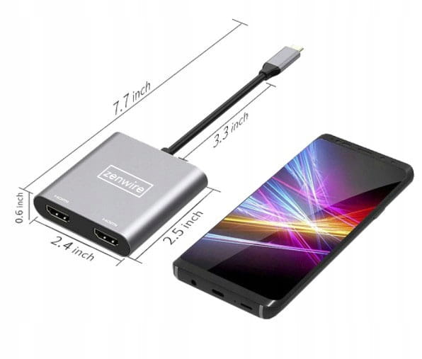 BYL-2309 USB-C adapter 4-i-1 med 2x HDMI