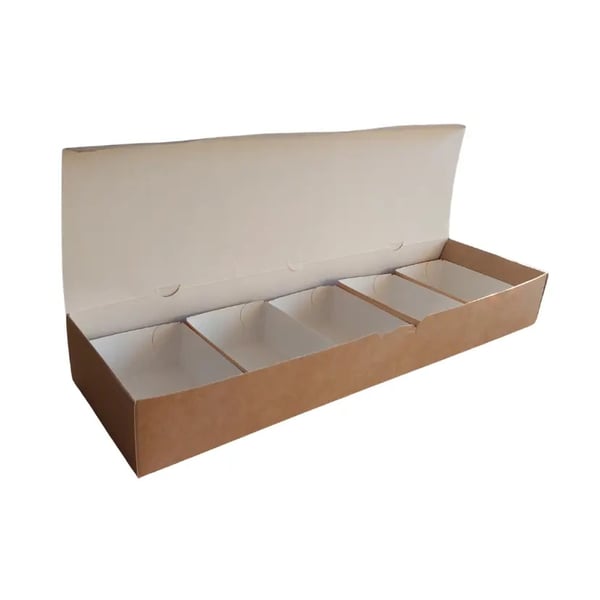 Syvä kraft-paperitarjotin 9 x 6 x 3 cm 100 kpl.