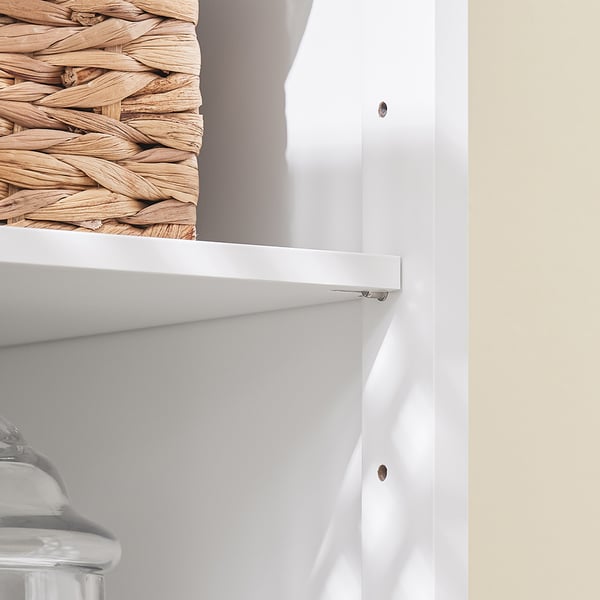 SoBuy Smalt badeværelseskab 45X41.5X170cm – Pladsbesparende højskab med justerbare hylder | Hvid BZR209-W