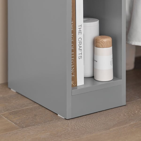 SoBuy 2-delat set Smalt sängbord med låda och hyllor – Grå 20x35x60cm FBT111-HGx2