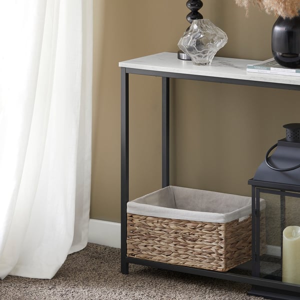 SoBuy Pladsbesparende Sidebord Konsolbord marmormønstret Længde 80 cm Bredde 30 cm Højde 75 cm FSB29-SCH