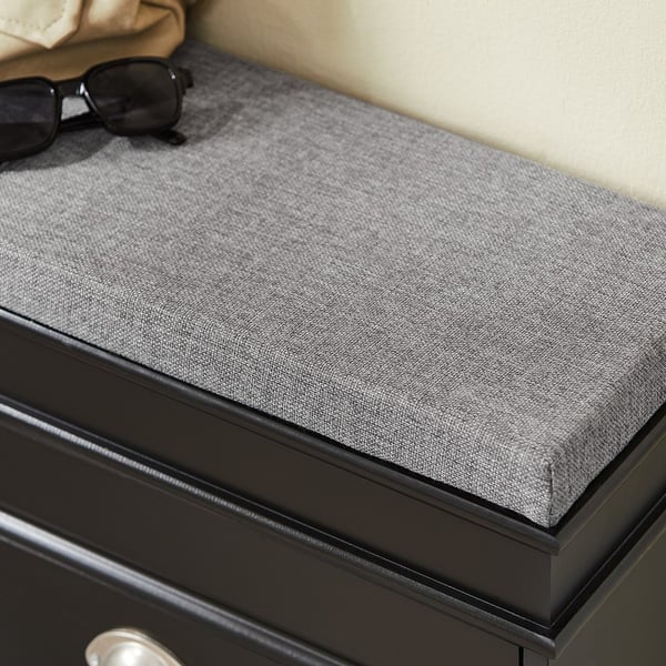 SoBuy Skoskab med bænk og 2 klapdøre – 104×24×51 cm | Pladsbesparende | Sort FSR64-SCH