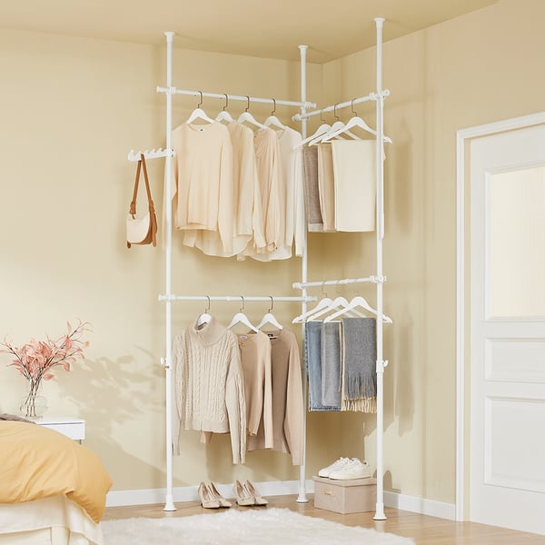 SoBuy Tøjstativ B124-226xH200-295cm– Justerbar | Hvid KLS03-II-W