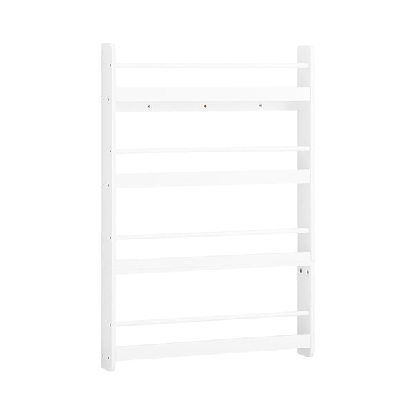 SoBuy Barnbokhylla 4 Hyllor 80x12x118cm - Leksaksförvaring & Bokställ | Vit KMB08-II-W