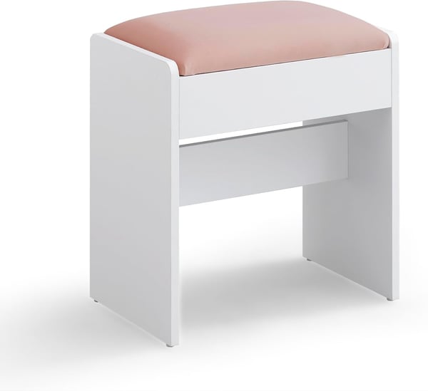Toiletbord skammel, 45x28.6x49.5 cm, hvid pink