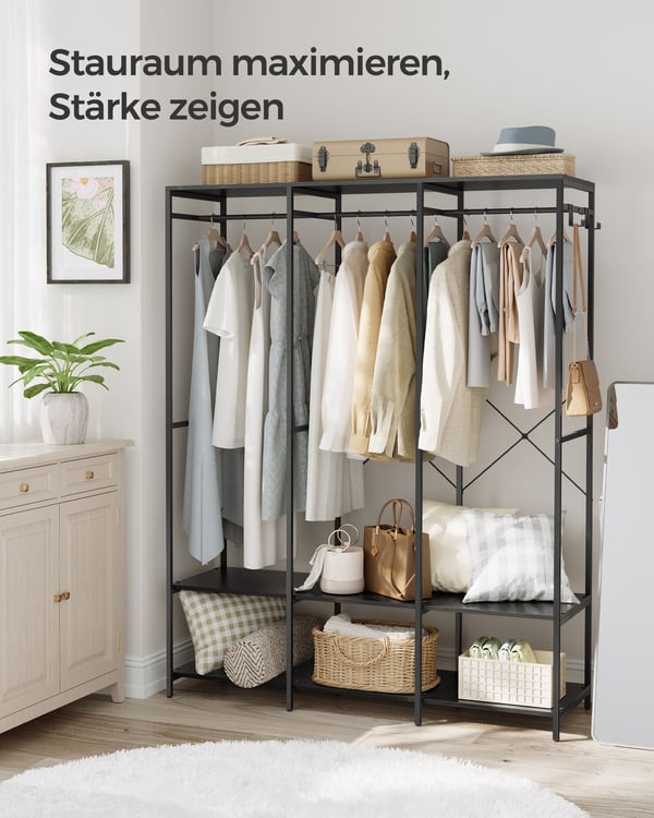 Garderobeskab, 40x141x180 cm, Sort